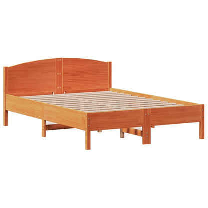 vidaXL Bed Frame without Mattress Wax Brown 160x200 cm Solid Wood Pine