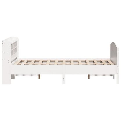vidaXL Bed Frame without Mattress White 150x200 cm King Size Solid Wood Pine