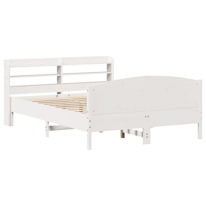 vidaXL Bed Frame without Mattress White 140x200 cm Solid Wood Pine