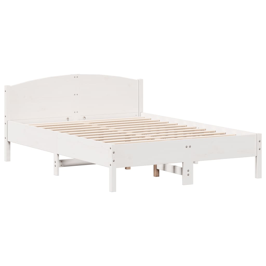 vidaXL Bed Frame without Mattress White 140x200 cm Solid Wood Pine