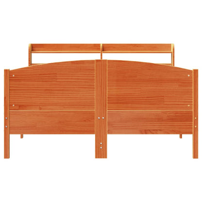 vidaXL Bed Frame without Mattress Wax Brown 120x200 cm Solid Wood Pine