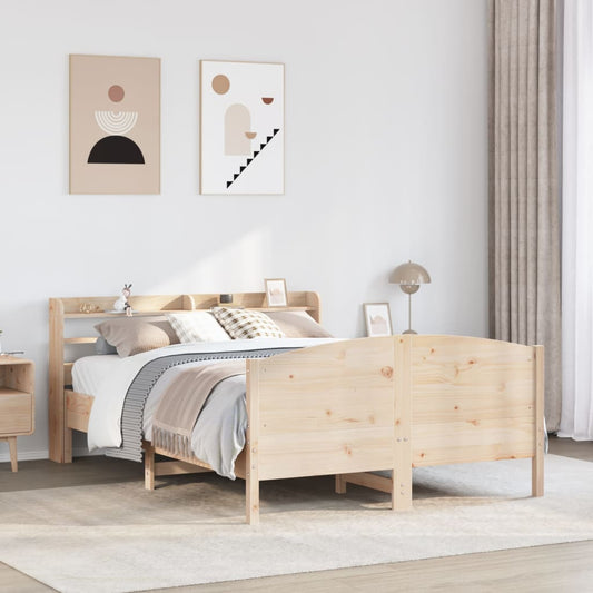 vidaXL Bed Frame without Mattress 135x190 cm Double Solid Wood Pine