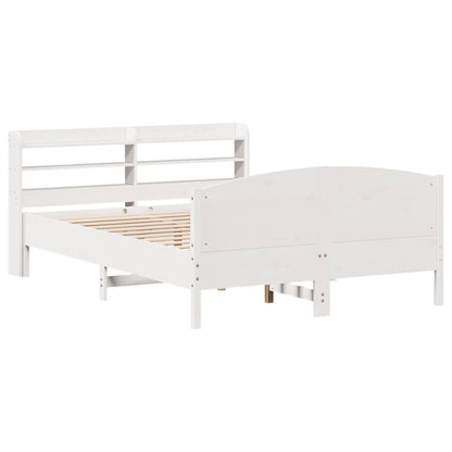 vidaXL Bed Frame without Mattress White 135x190 cm Double Solid Wood Pine