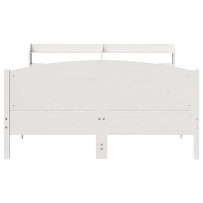 vidaXL Bed Frame without Mattress White 135x190 cm Double Solid Wood Pine