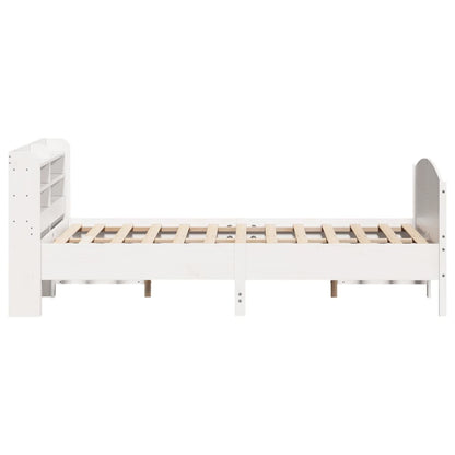 vidaXL Bed Frame without Mattress White 135x190 cm Double Solid Wood Pine