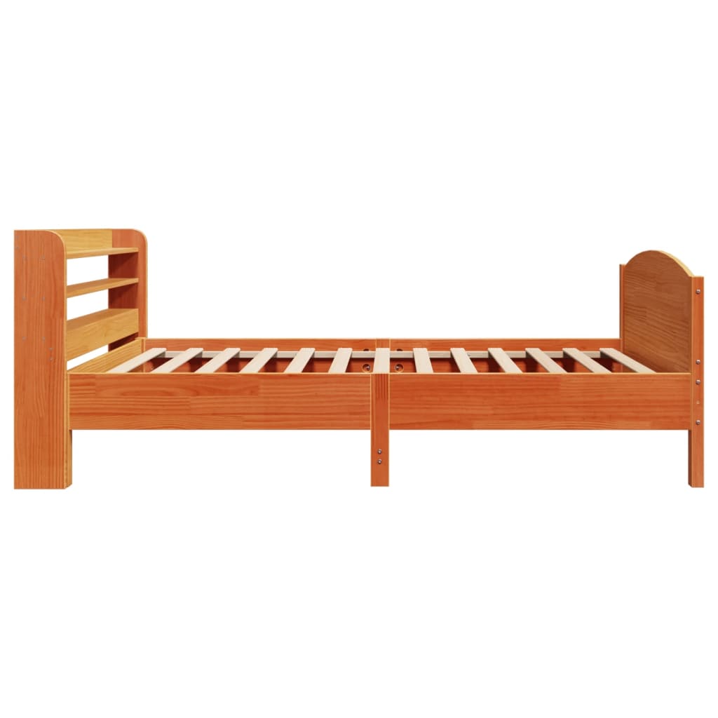 vidaXL Bed Frame without Mattress Wax Brown 100x200 cm Solid Wood Pine