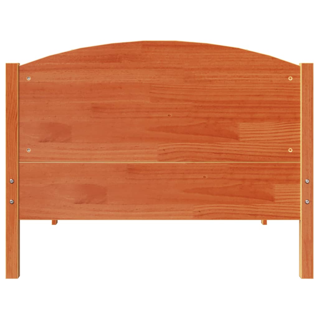 vidaXL Bed Frame without Mattress Wax Brown 75x190 cm Small Single Solid Wood Pine