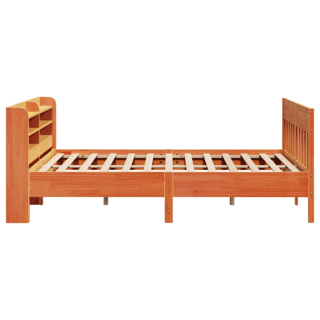 vidaXL Bed Frame without Mattress Wax Brown 200x200 cm Solid Wood Pine