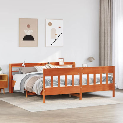 vidaXL Bed Frame without Mattress Wax Brown 200x200 cm Solid Wood Pine