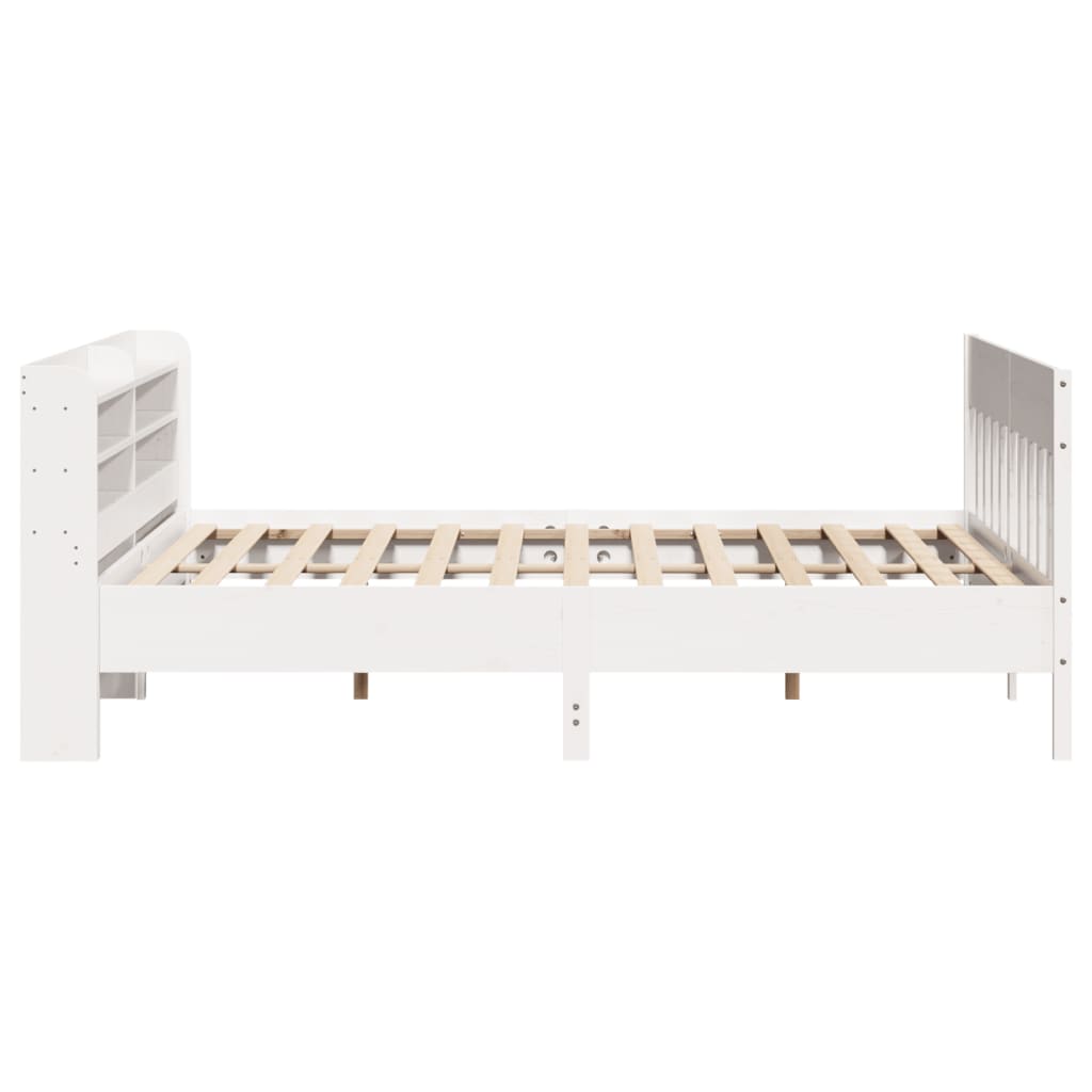 vidaXL Bed Frame without Mattress White 180x200 cm Super King Solid Wood Pine