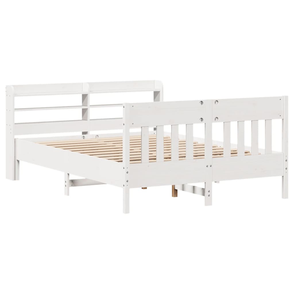 vidaXL Bed Frame without Mattress White 160x200 cm Solid Wood Pine