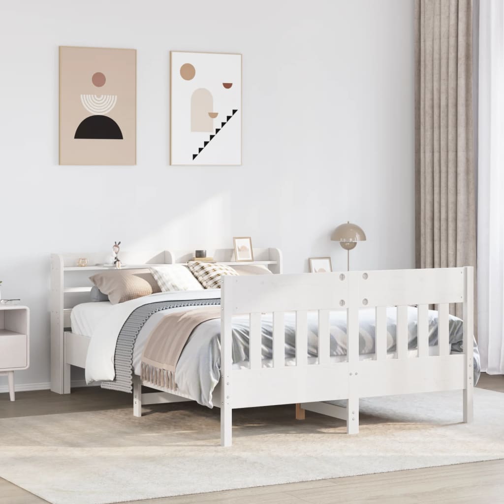vidaXL Bed Frame without Mattress White 160x200 cm Solid Wood Pine