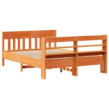 vidaXL Bed Frame without Mattress Wax Brown 160x200 cm Solid Wood Pine