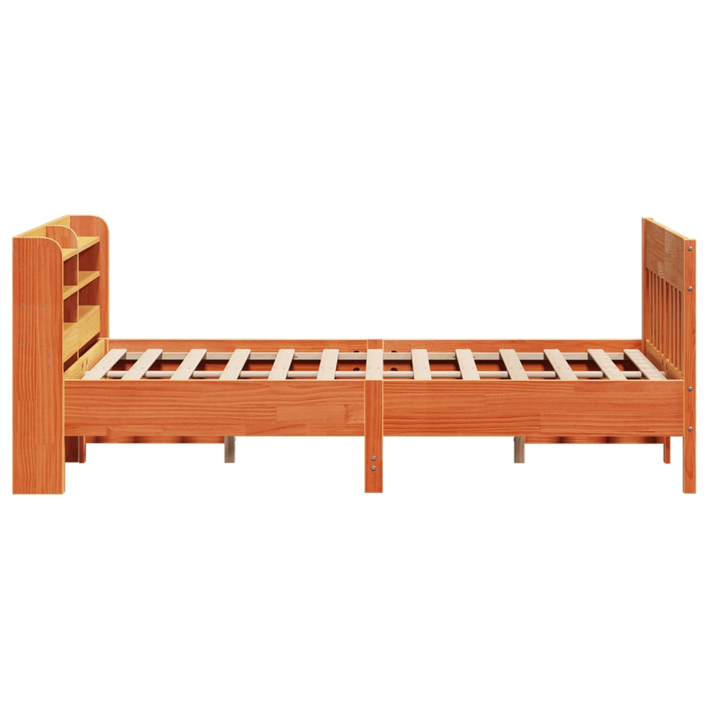 vidaXL Bed Frame without Mattress Wax Brown 140x200 cm Solid Wood Pine