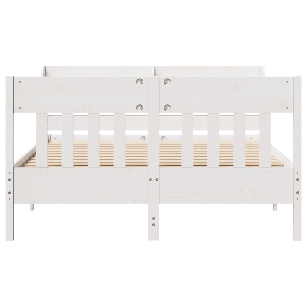 vidaXL Bed Frame without Mattress White 120x200 cm Solid Wood Pine