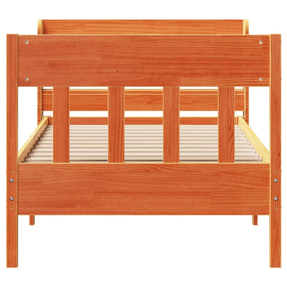 vidaXL Bed Frame without Mattress Wax Brown 100x200 cm Solid Wood Pine