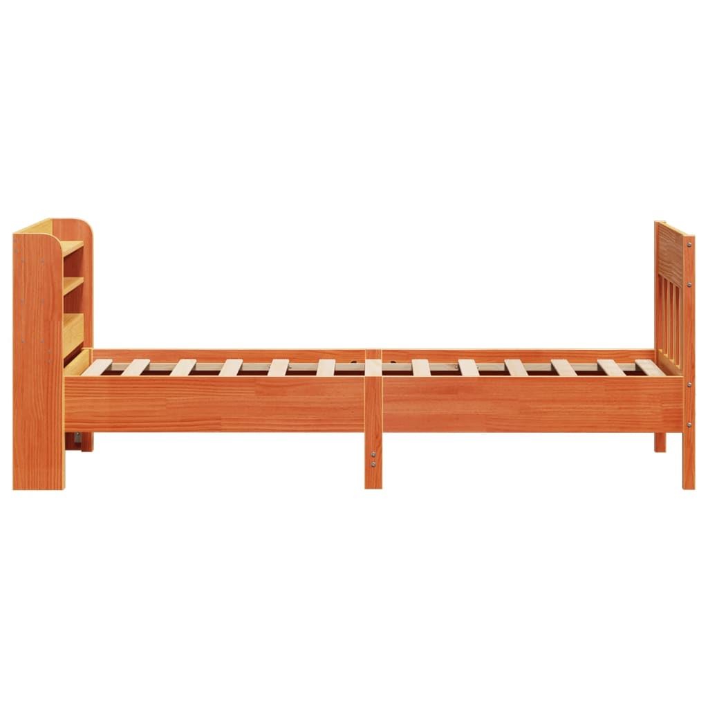 vidaXL Bed Frame without Mattress Wax Brown 100x200 cm Solid Wood Pine