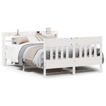vidaXL Bed Frame without Mattress White 140x190 cm Solid Wood Pine