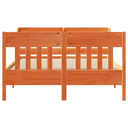 vidaXL Bed Frame without Mattress Wax Brown 140x190 cm Solid Wood Pine