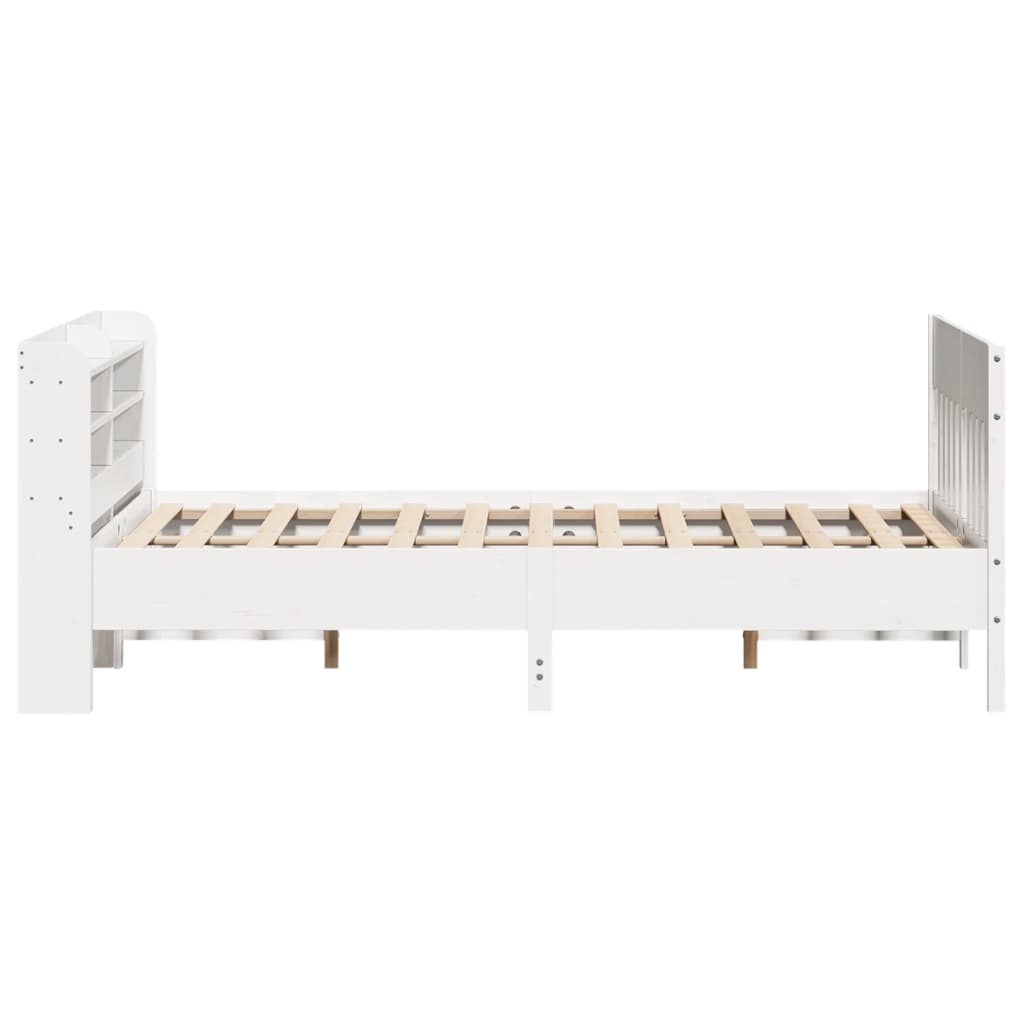 vidaXL Bed Frame without Mattress White 135x190 cm Double Solid Wood Pine