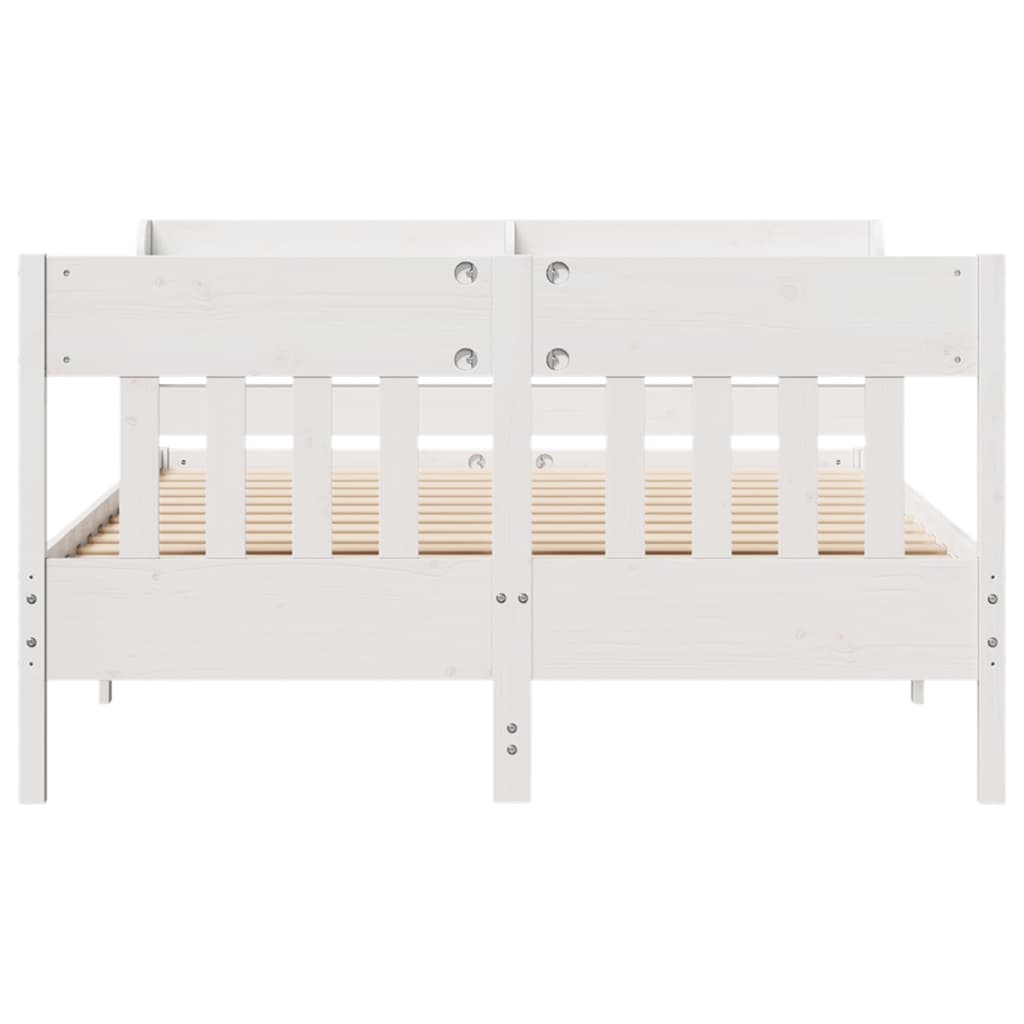 vidaXL Bed Frame without Mattress White 120x190 cm Small Double Solid Wood Pine