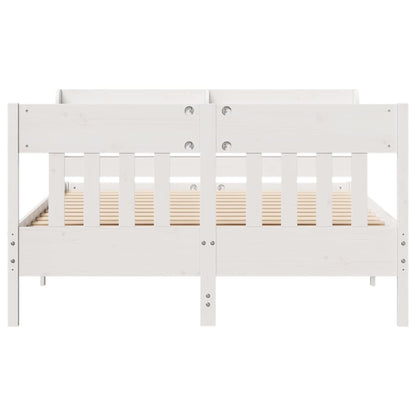 vidaXL Bed Frame without Mattress White 120x190 cm Small Double Solid Wood Pine