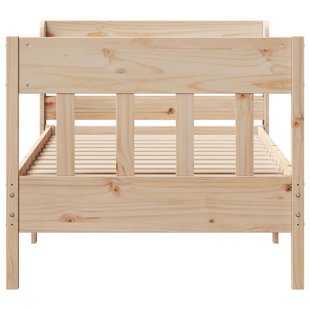 vidaXL Bed Frame without Mattress 75x190 cm Small Single Solid Wood Pine