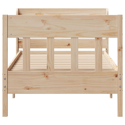 vidaXL Bed Frame without Mattress 75x190 cm Small Single Solid Wood Pine