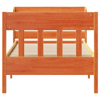 vidaXL Bed Frame without Mattress Wax Brown 75x190 cm Small Single Solid Wood Pine