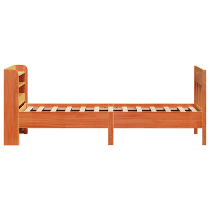 vidaXL Bed Frame without Mattress Wax Brown 75x190 cm Small Single Solid Wood Pine
