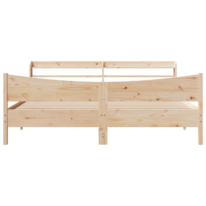 vidaXL Bed Frame with Headboard 200x200 cm Solid Wood Pine
