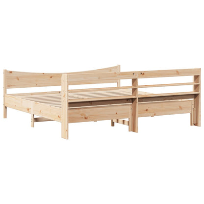 vidaXL Bed Frame with Headboard 200x200 cm Solid Wood Pine