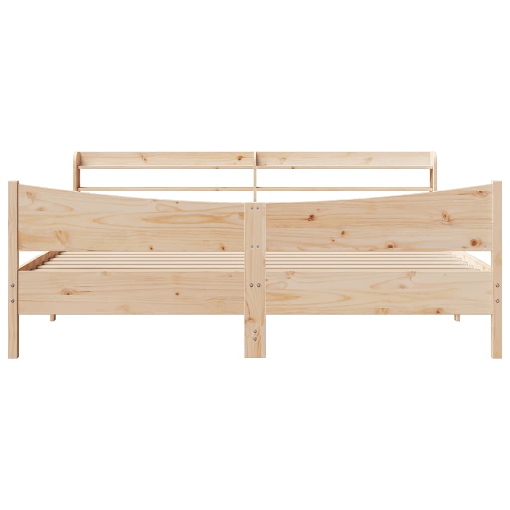 vidaXL Bed Frame with Headboard 180x200 cm Super King Solid Wood Pine