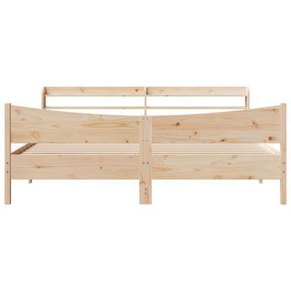 vidaXL Bed Frame with Headboard 180x200 cm Super King Solid Wood Pine