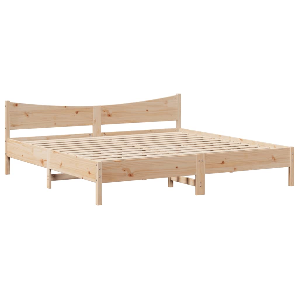 vidaXL Bed Frame with Headboard 180x200 cm Super King Solid Wood Pine