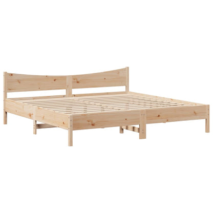 vidaXL Bed Frame with Headboard 180x200 cm Super King Solid Wood Pine