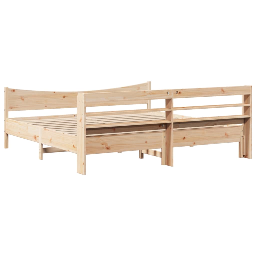 vidaXL Bed Frame with Headboard 180x200 cm Super King Solid Wood Pine