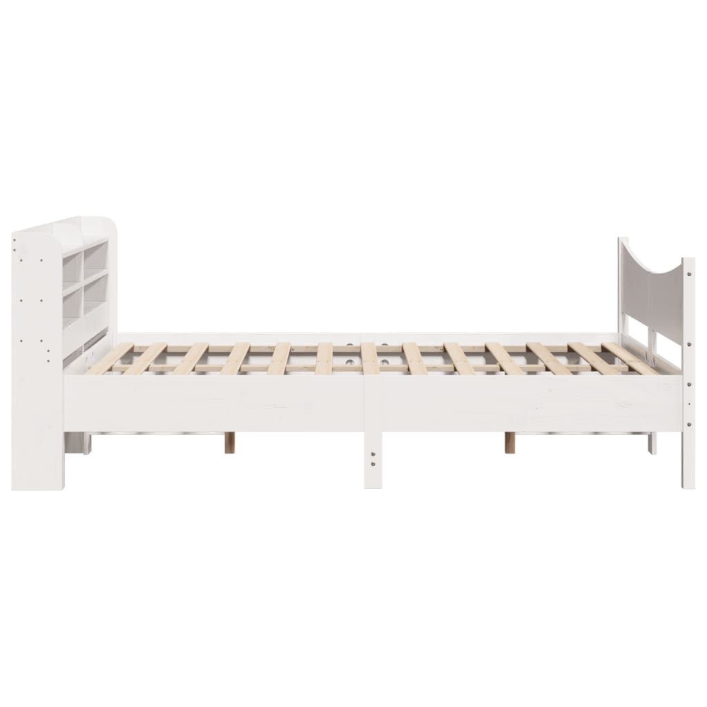 vidaXL Bed Frame with Headboard White 160x200 cm Solid Wood Pine