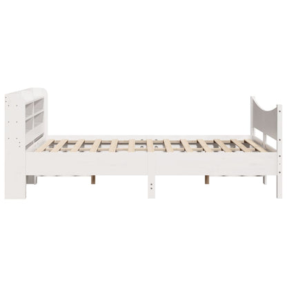 vidaXL Bed Frame with Headboard White 160x200 cm Solid Wood Pine