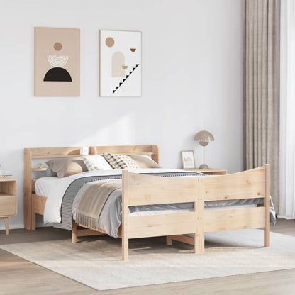 vidaXL Bed Frame with Headboard 150x200 cm King Size Solid Wood Pine
