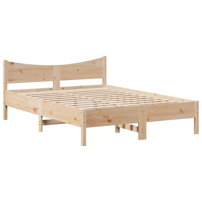 vidaXL Bed Frame with Headboard 150x200 cm King Size Solid Wood Pine