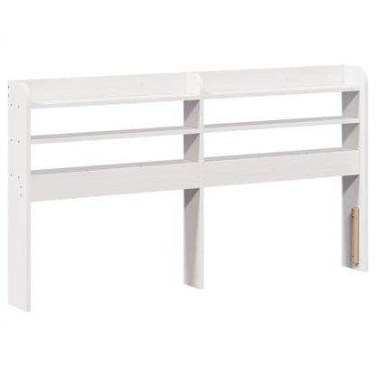 vidaXL Bed Frame with Headboard White 135x190 cm Double Solid Wood Pine