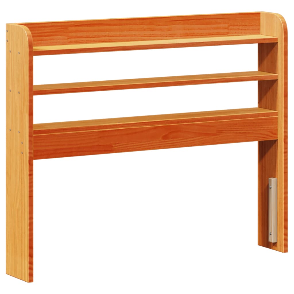 vidaXL Bed Frame with Headboard Wax Brown 100x200 cm Solid Wood Pine