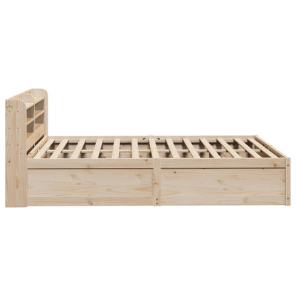 vidaXL Bed Frame with Headboard 135x190 cm Double Solid Wood Pine