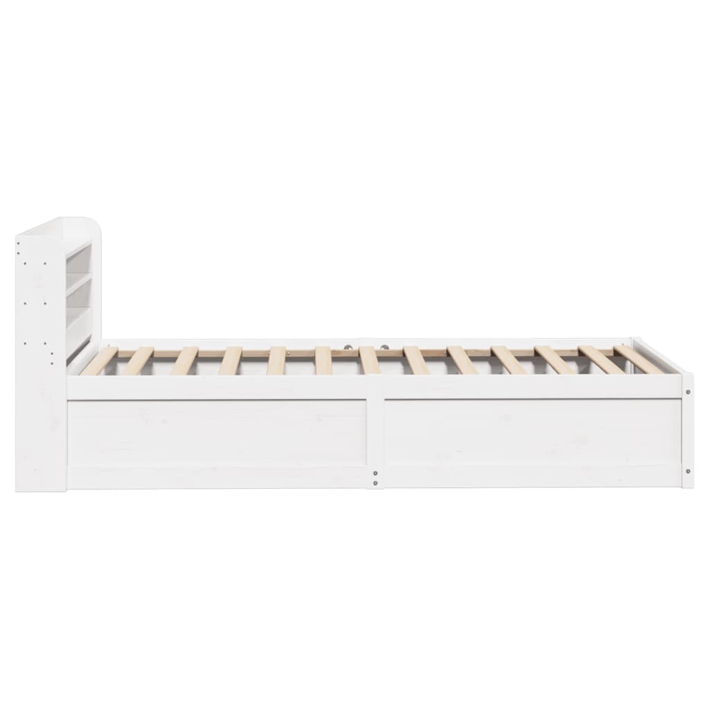 vidaXL Bed Frame with Headboard White 90x190 cm Single Solid Wood Pine
