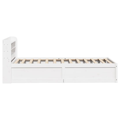 vidaXL Bed Frame with Headboard White 90x190 cm Single Solid Wood Pine