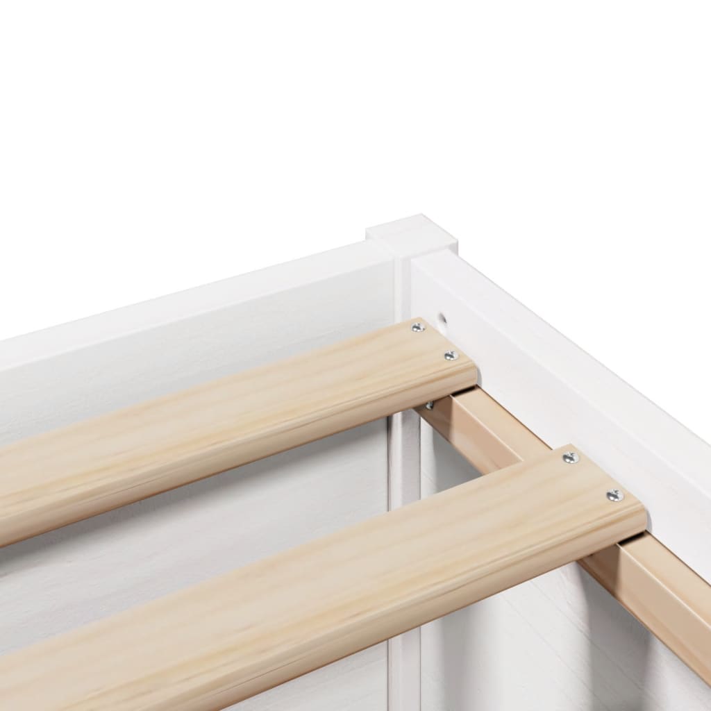 vidaXL Bed Frame with Headboard White 90x190 cm Single Solid Wood Pine