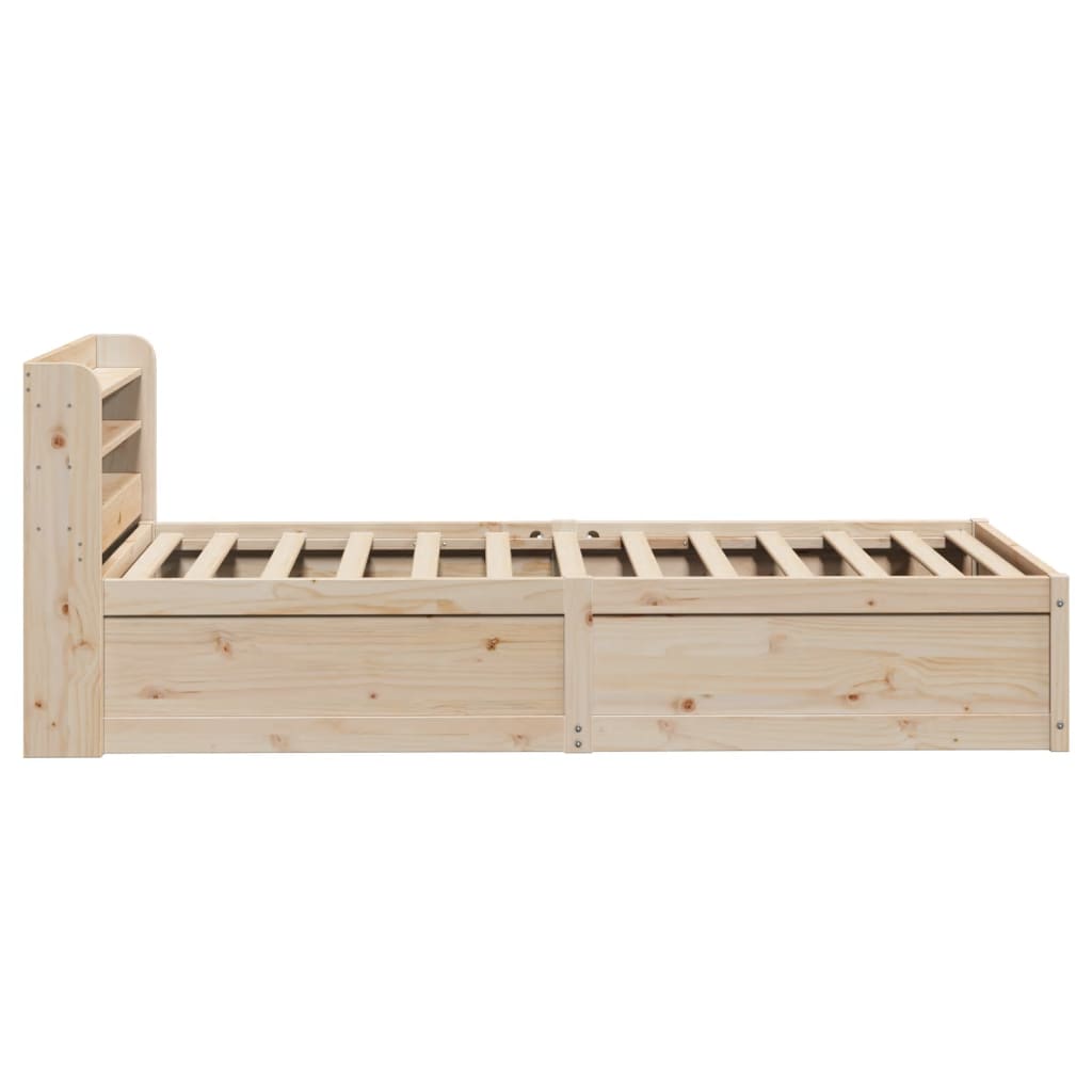 vidaXL Bed Frame with Headboard 75x190 cm Small Single Solid Wood Pine