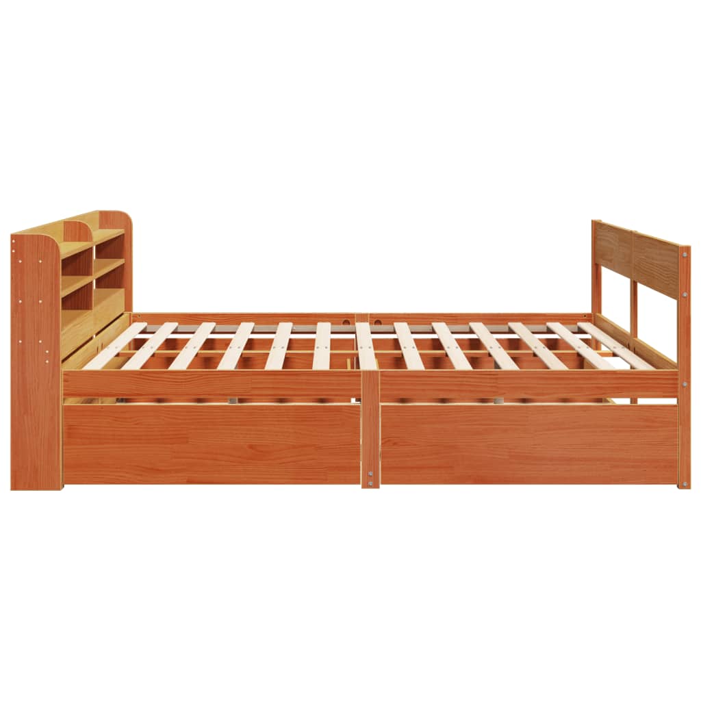 vidaXL Bed Frame without Mattress Wax Brown 200x200 cm Solid Wood Pine