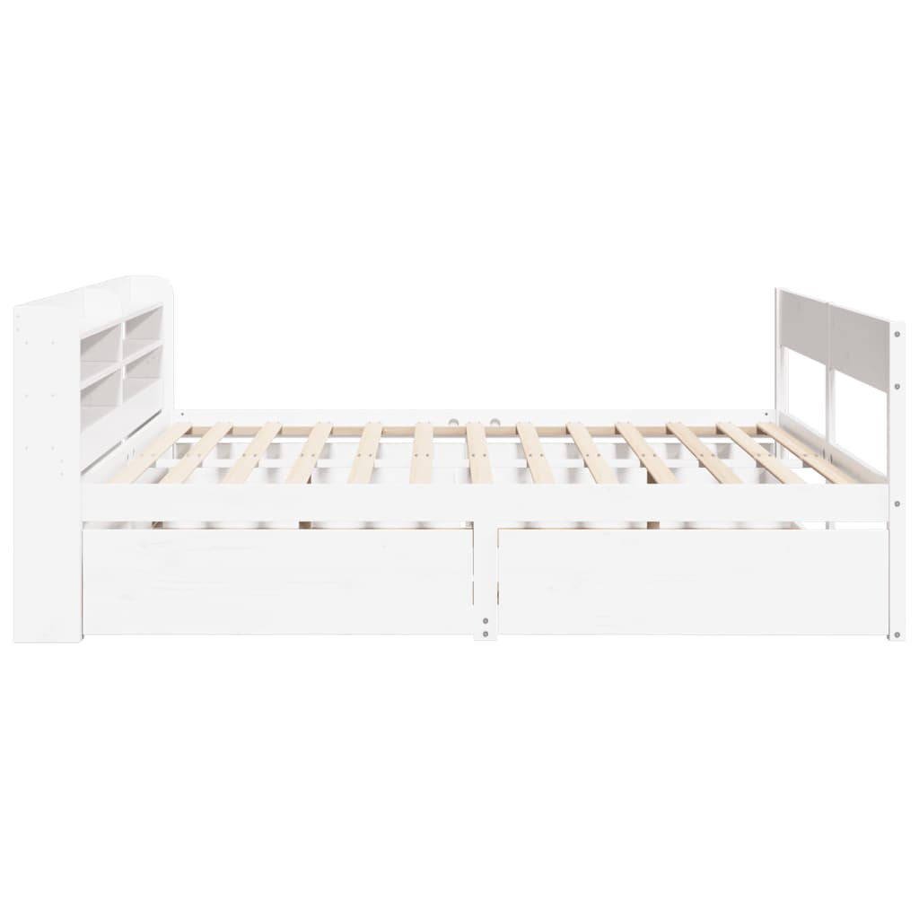 vidaXL Bed Frame without Mattress White 180x200 cm Super King Solid Wood Pine